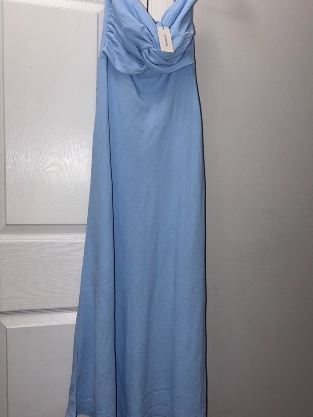 Francesca's Collections Light Blue Strapless Maxi Dress